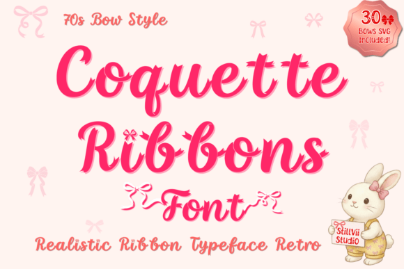 Coquette Ribbon: A Realistic Satin Bow Display Font