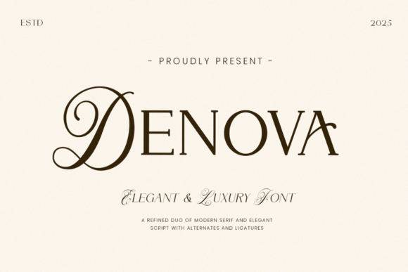 Denova: A Modern Serif and Script Typeface for Editorial Design