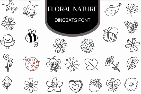 Floral Nature: A Hand-Drawn Dingbat Font for Crafters